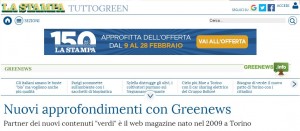 Screenshot_Annuncio collaborazione Greenews-La Stampa
